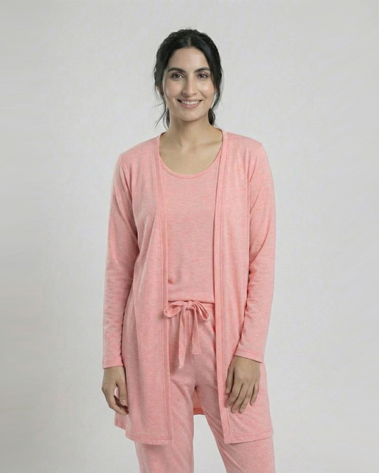 Women's 3 Pieces Night Suit | Baby Pink