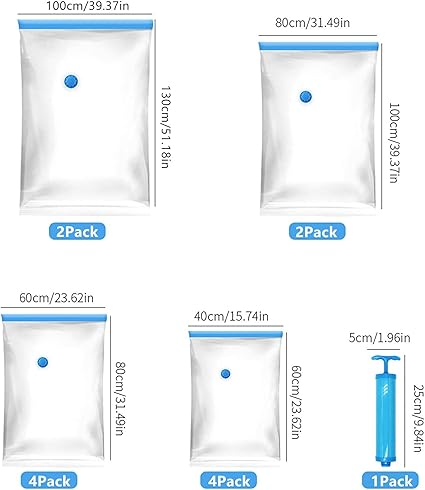 Vacuum Storage Bags Set with Pump