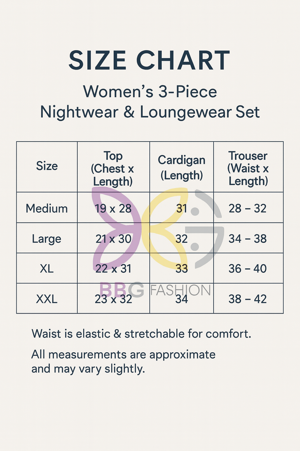 Women’s 3 Piece Nightwear Lounge Set with Neon Heart Print | Plus Size Loungewear