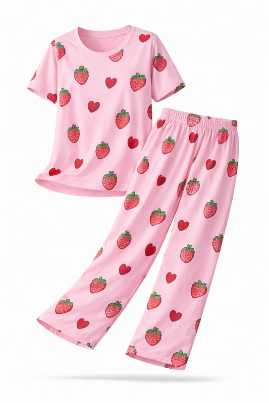 STAWBERRY BLISS PRINTED NIGHT WEAR
