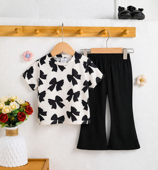 Midnight Bow Kids Co ord set