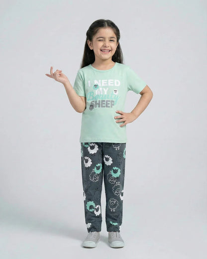 Mint Sheep Pajama Set