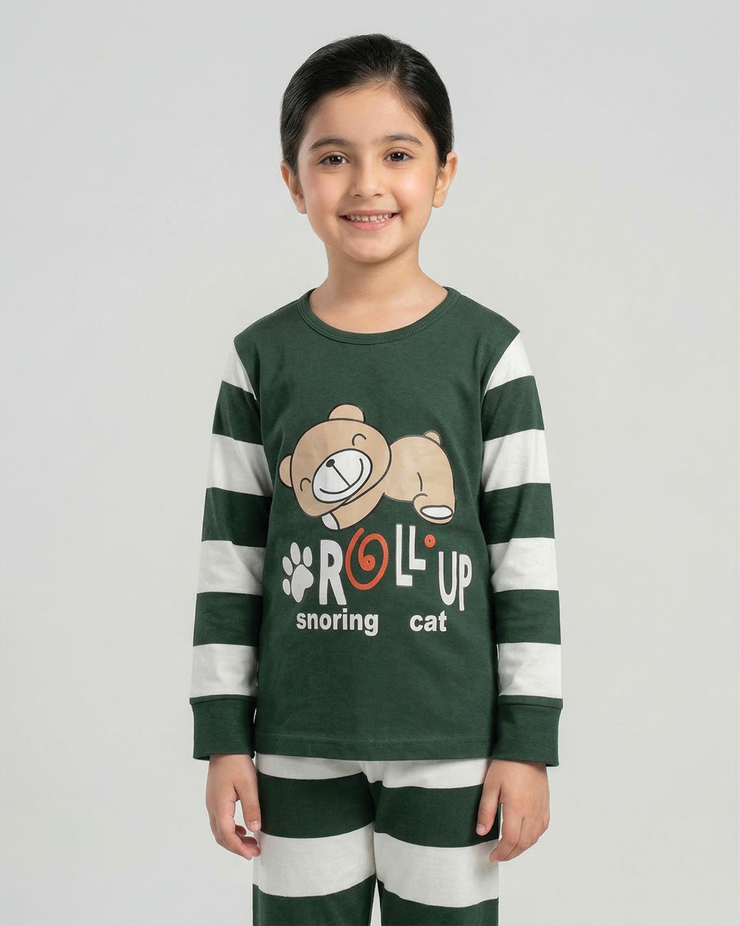 Green Roll Up Kids Pajama Set
