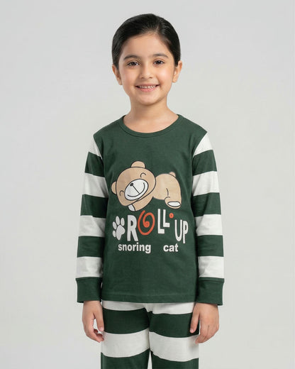 Green Roll Up Kids Pajama Set