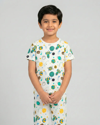 Galaxy Print Kids Pajama Set