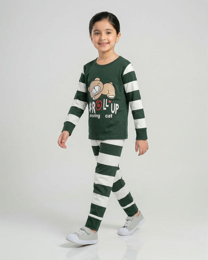 Green Roll Up Kids Pajama Set