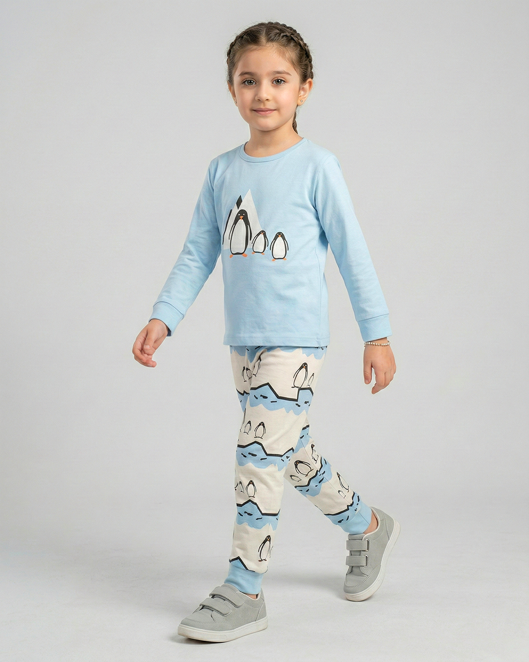 Polar Penguin Kids Night Suit – Sky Blue