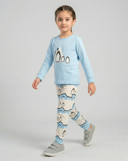 Polar Penguin Kids Night Suit – Sky Blue