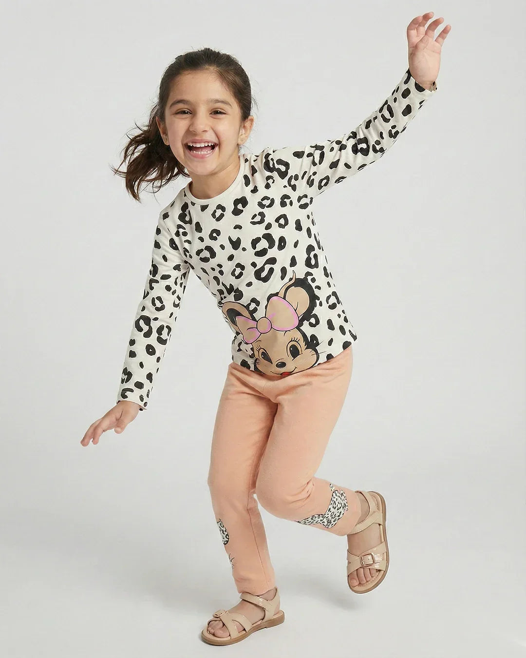 Girls Leopard Print Character Pajama Set