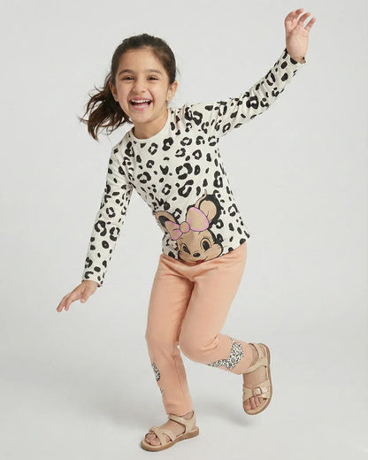 Girls Leopard Print Character Pajama Set