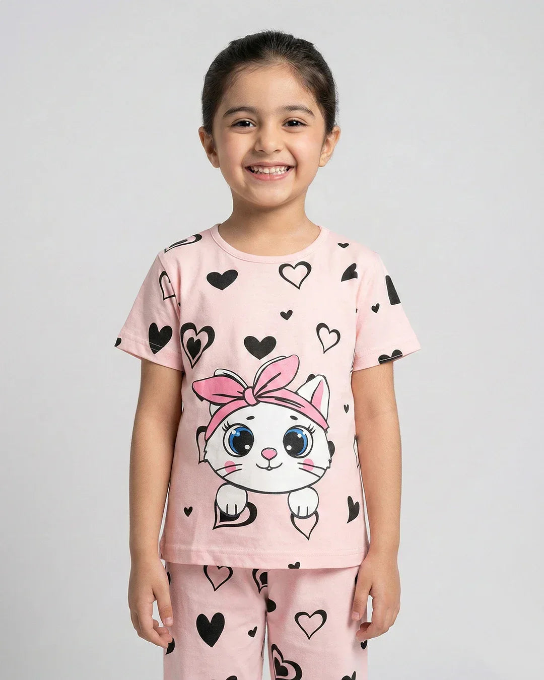 Pink Kitty Pajama Set