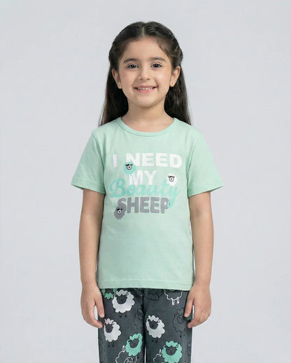 Mint Sheep Pajama Set