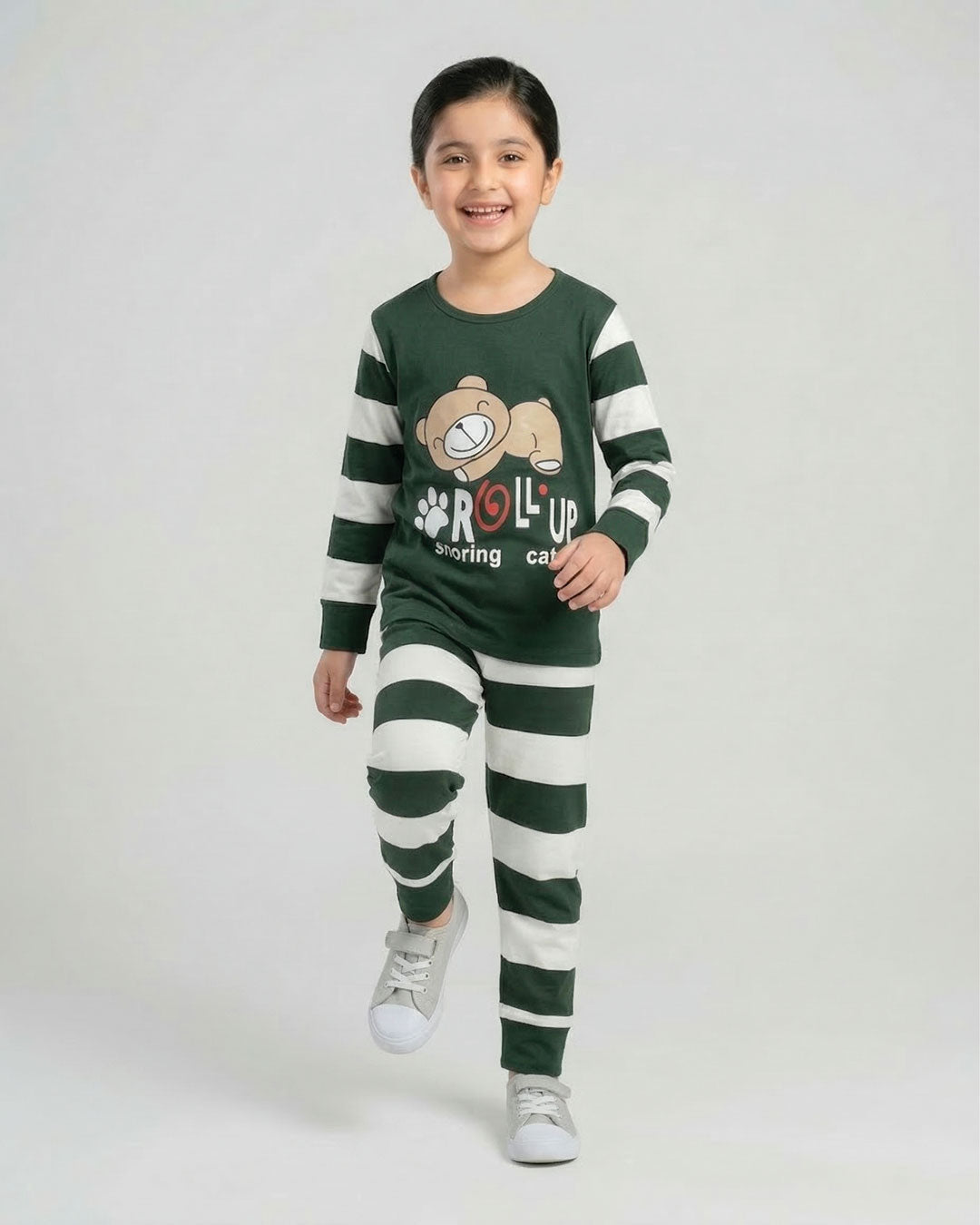 Green Roll Up Kids Pajama Set