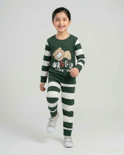 Green Roll Up Kids Pajama Set