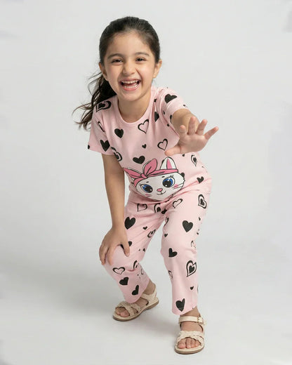Pink Kitty Pajama Set