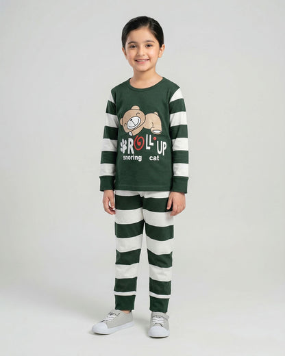 Green Roll Up Kids Pajama Set