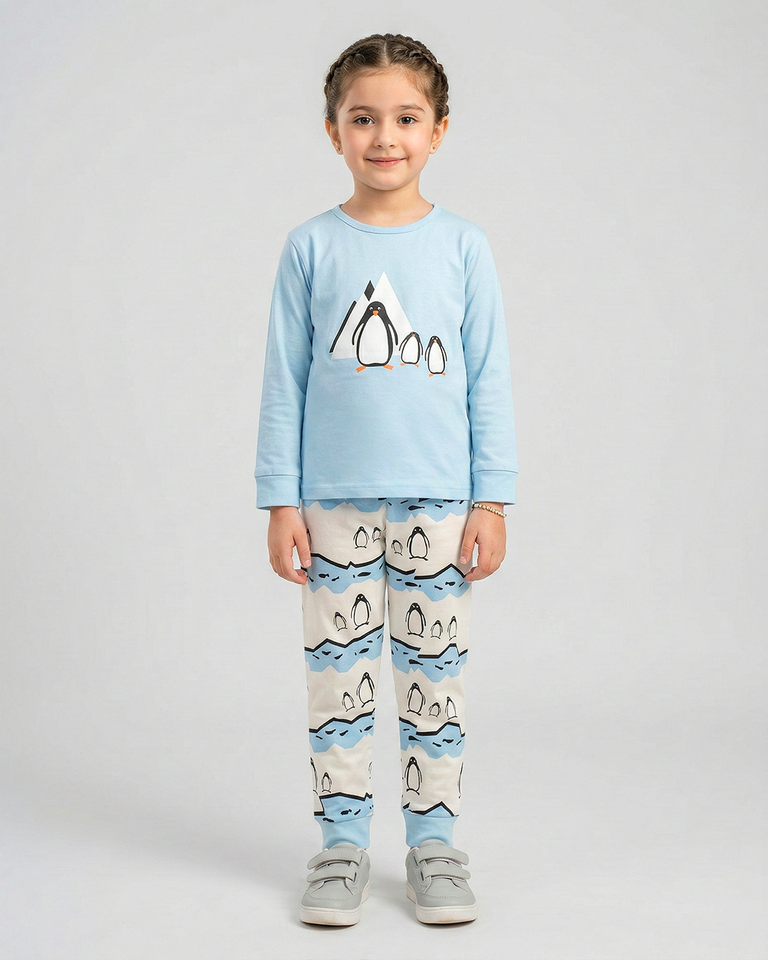 Polar Penguin Kids Night Suit – Sky Blue