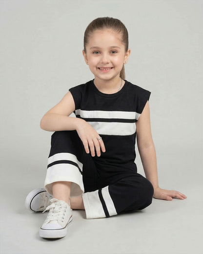 Girls Luxe Pajama Set – Black