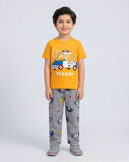 Yellow Police Car Pajama Set