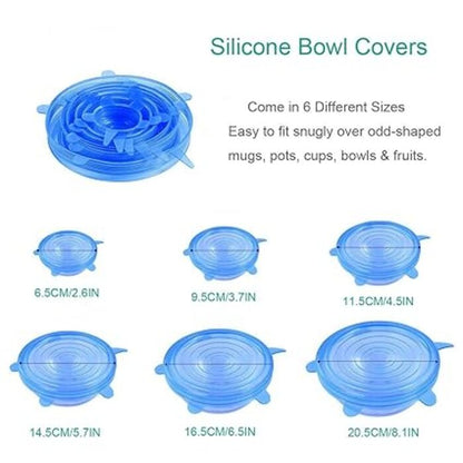 6pcs Silicone Food Covers Set