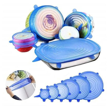 6pcs Silicone Food Covers Set