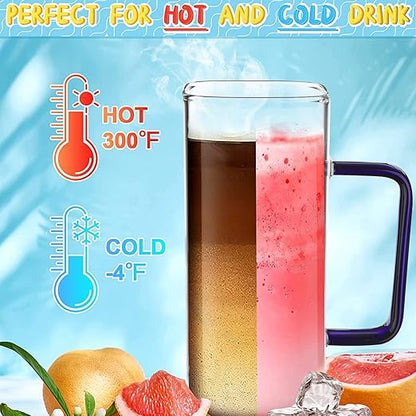 400ml Square Glass with Straw