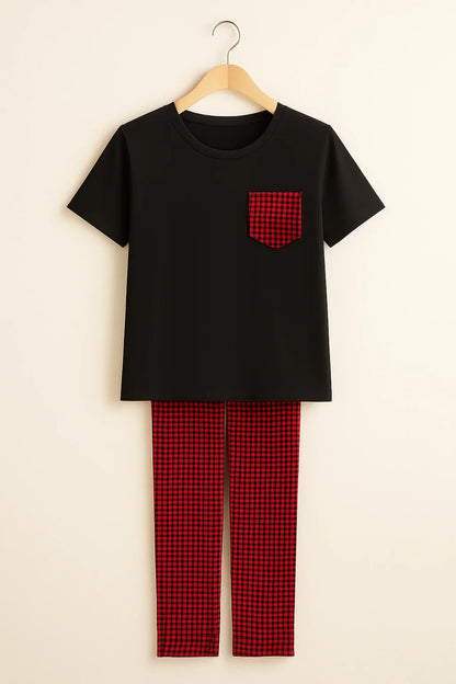 Black and Red Check Style
