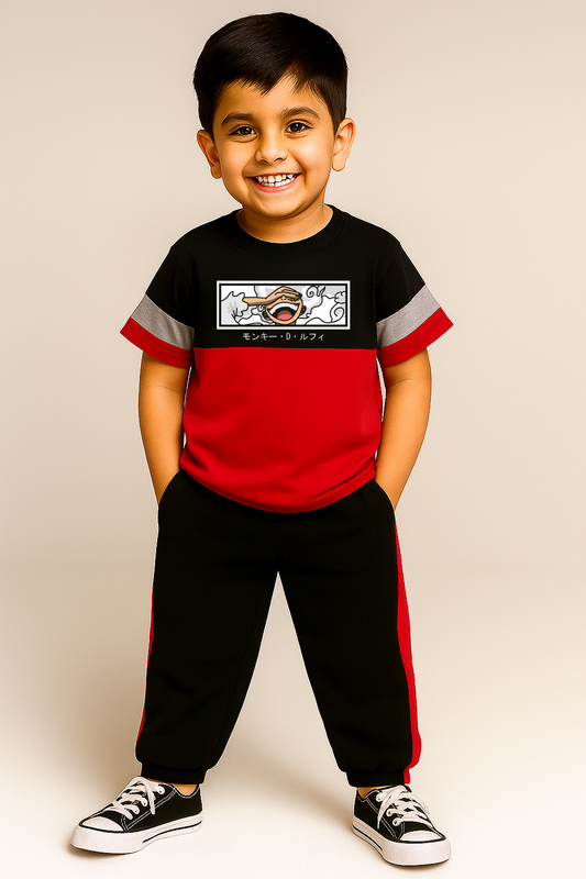 LUFFY Printed Kids Set - T-Shirt and Pants