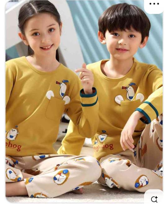 Playful Pup Pajama Set – Mustard