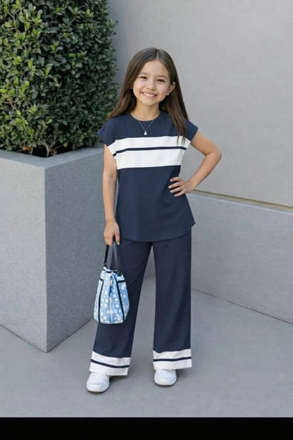 Girls Luxe Pajama Set – Navy Blue