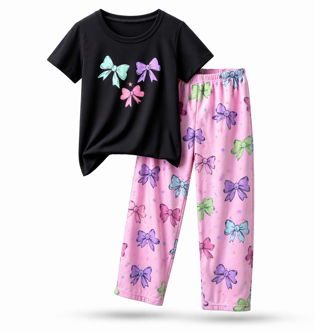 Black with pink ribbon  pajama