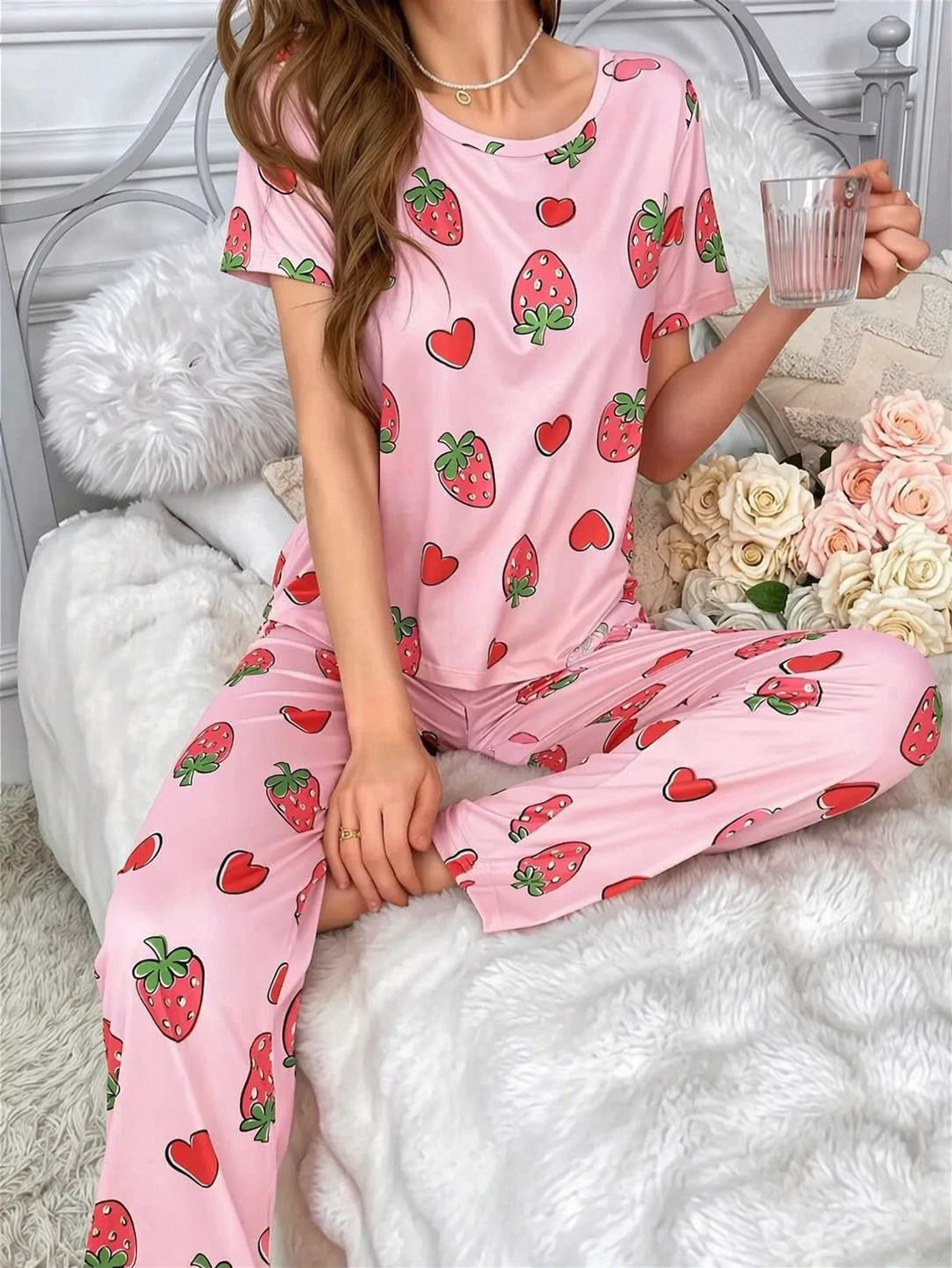 STAWBERRY BLISS  PRINTED NIGHT WEAR